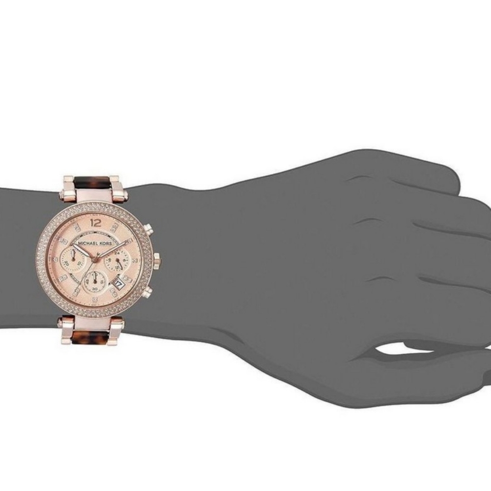 Michael Kors fashion watch, rose gold/ Tortoise Acetate. - Picture 11 of 11